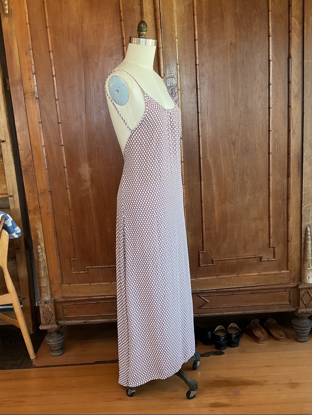 Flynn Skye Pink and White Backless Slip Dress